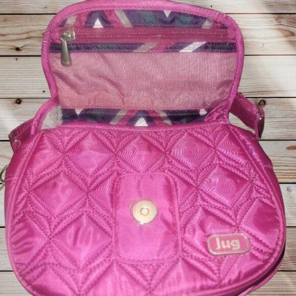 LUG Mini Crossbody - Swing/Orchid - Magenta Dark Pink - Adjustable Strap - RFID - Picture 4 of 10
